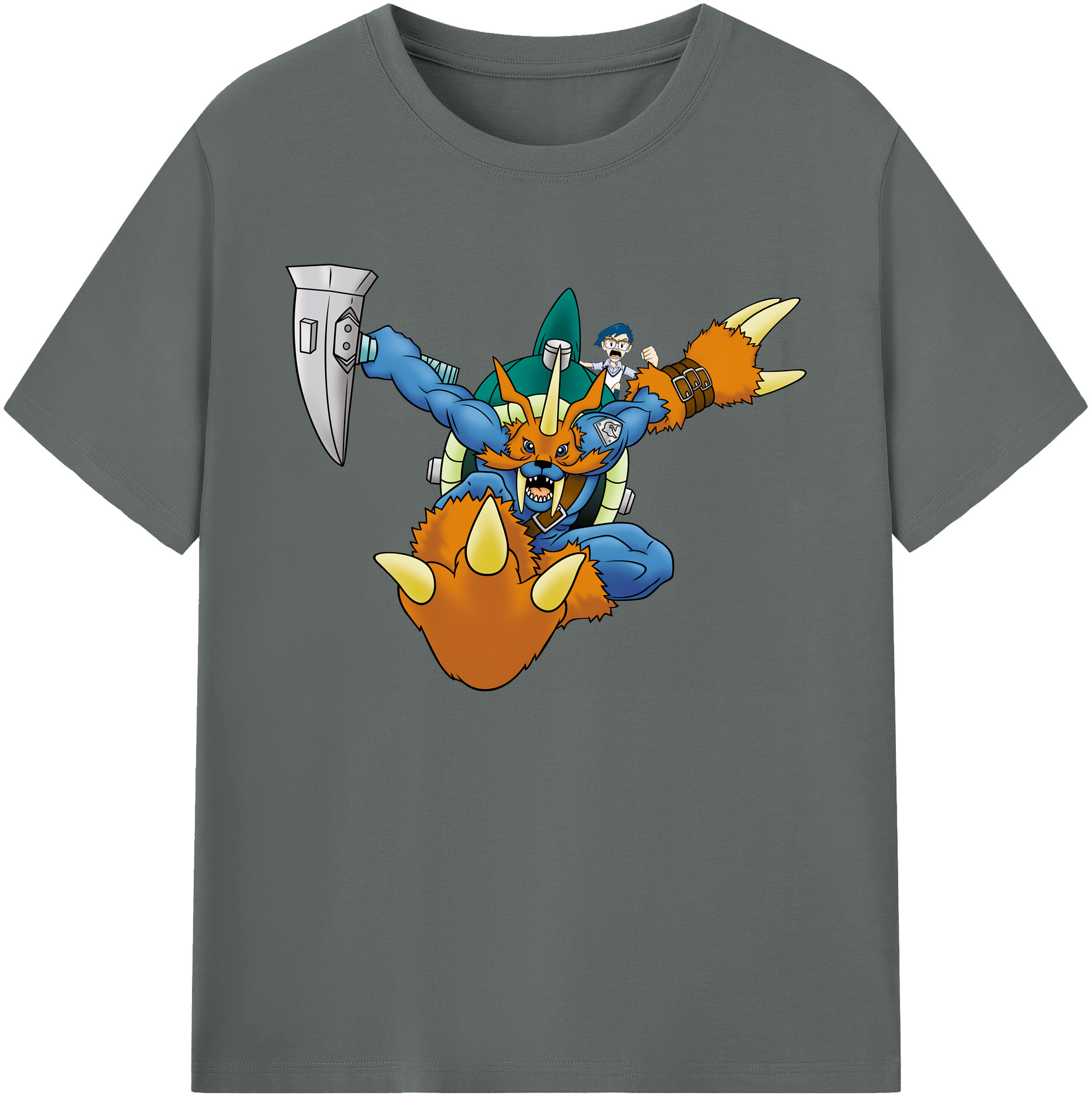 （画像用） Digimon デジタルモンスター/デジモン 綿100％ メンズ半袖Tシャツ｜肌触りやわらか＆通気性